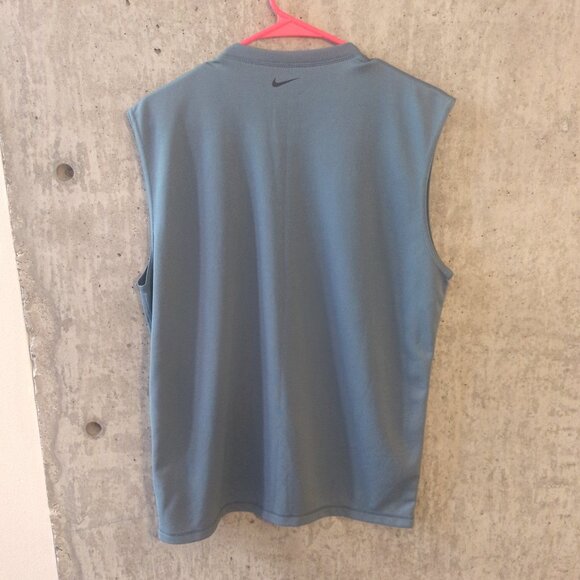 Nike Mens Medium Gray Tank Top Logo Dri Fit Gym Run Exercise Basketball - Picture 2 of 8